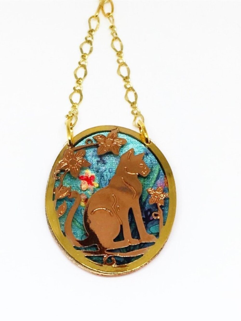 Die cut cat necklace